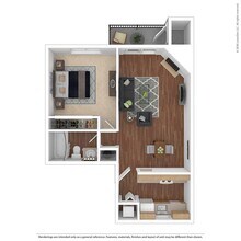 One Bed One Bath A-1003 floor plan